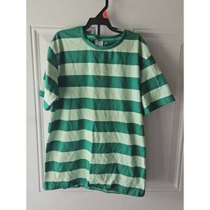 Cosland Boys Green&Mint Striped T-Shirt Size L (11-12) Short Sleeve